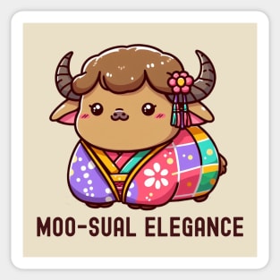 Cow in Elegance in Highland Sticker